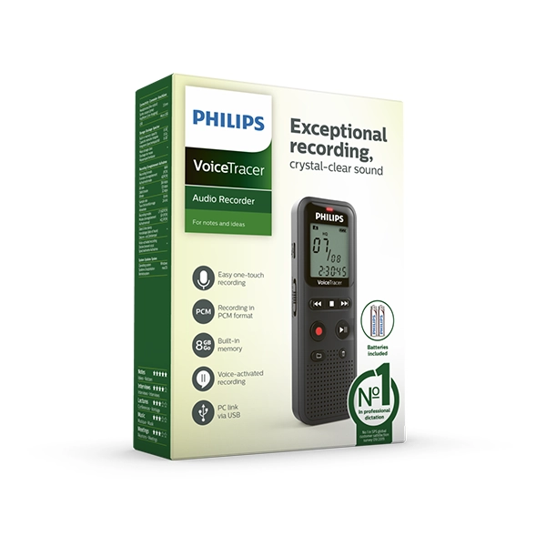 PHILIPS DVT1160 VoiceTracer Audio Recorder - Image 4