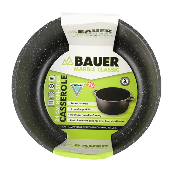 Bauer Marble Classic 24cm Casserole | Non-Stick Die-Cast Pot - Image 2