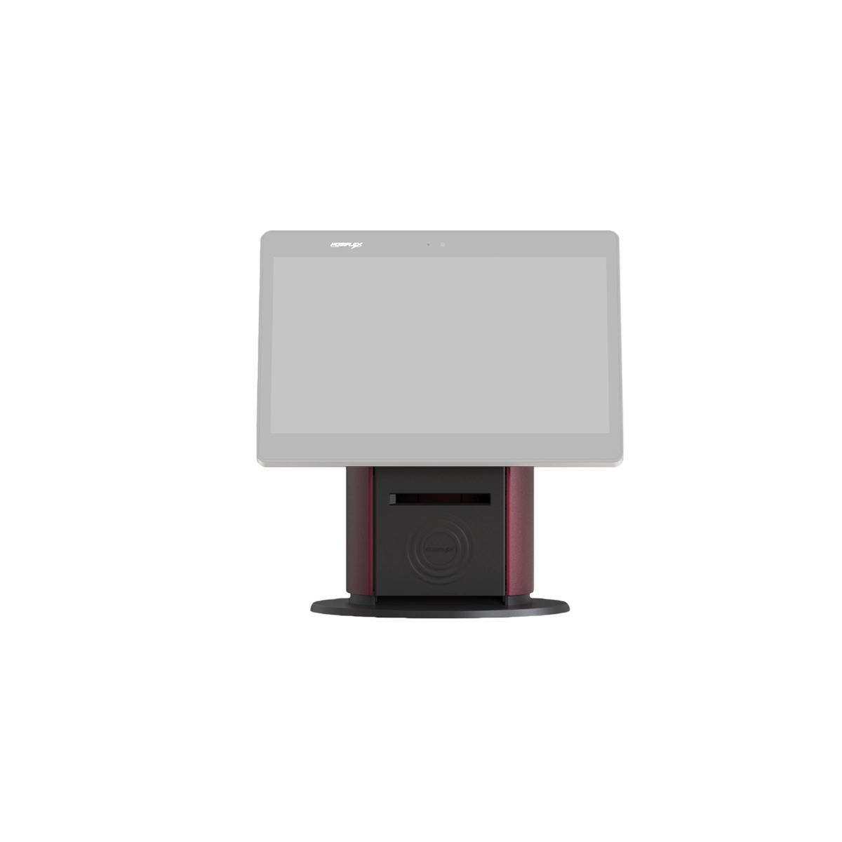 Posiflex 274 x 274 x 373 Highly integrated POS Terminal base stand for ZT, RT, XT, and PS Series with its own power distribution with integrated 3"thermal printer w/auto cutter.