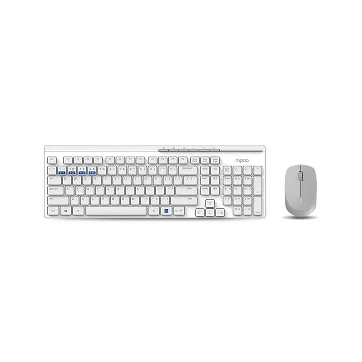 Rapoo 8100M Multimode wireless keyboard and mouse combo - White