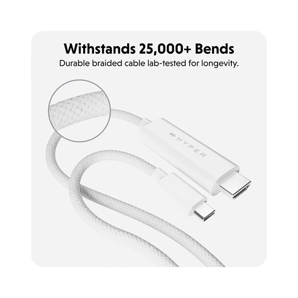 Targus HyperDrive USB-C to HDMI 4K60Hz Cable - White - Image 2