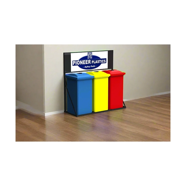 Pioneer Plastics 90L Recycle Bin Station with Frame - Image 3