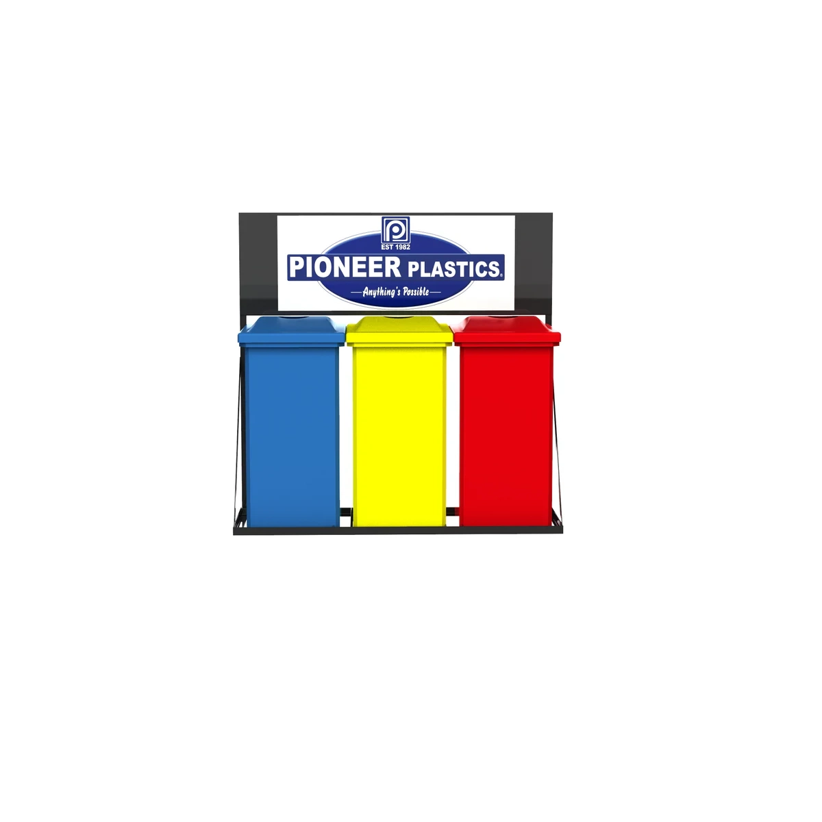 Pioneer Plastics 90L Recycle Bin Station with Frame
