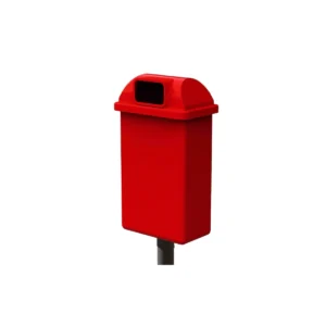 Pioneer Plastics 50L Pole Litter Bin With Hinged Lid