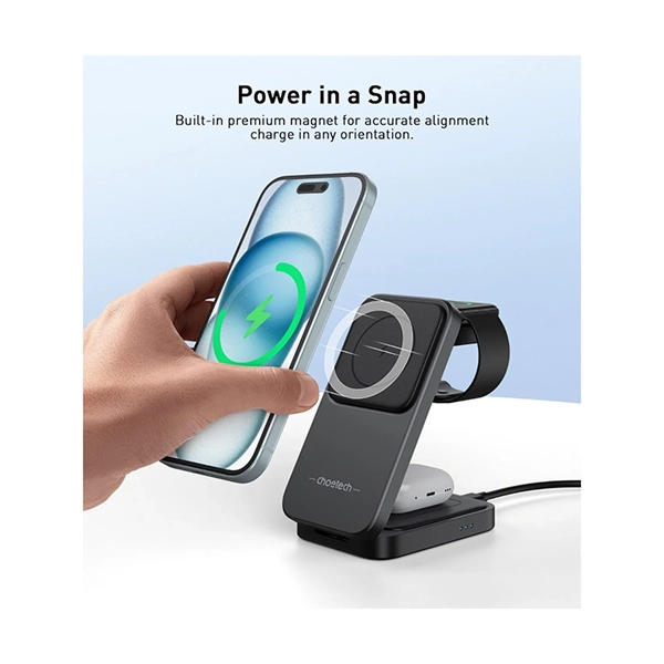 Choetech 3-in-1 15W Fast Magnetic Charging Stand - Image 4