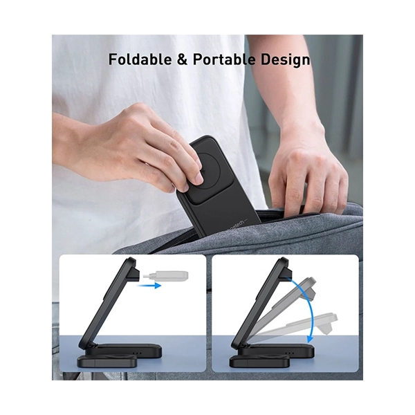 Choetech 3-in-1 15W Fast Magnetic Charging Stand - Image 3