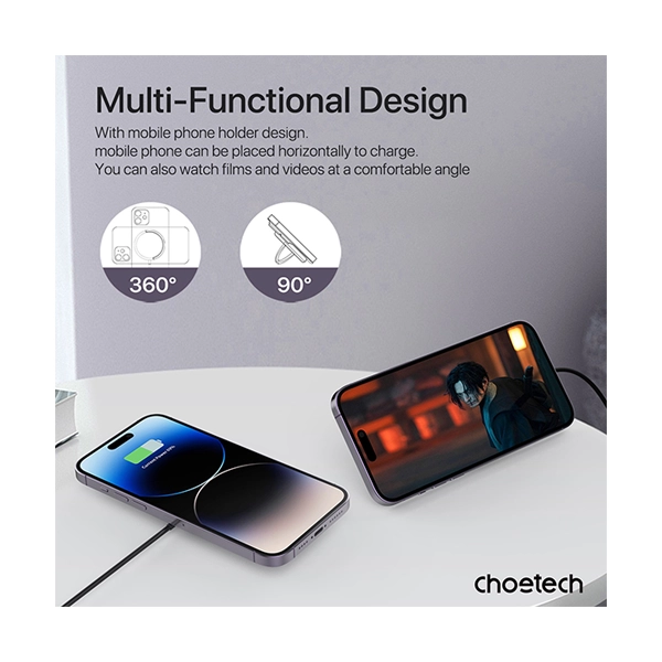 Choetech Fast Wireless Charger with Stand T697-F 15W - Image 4